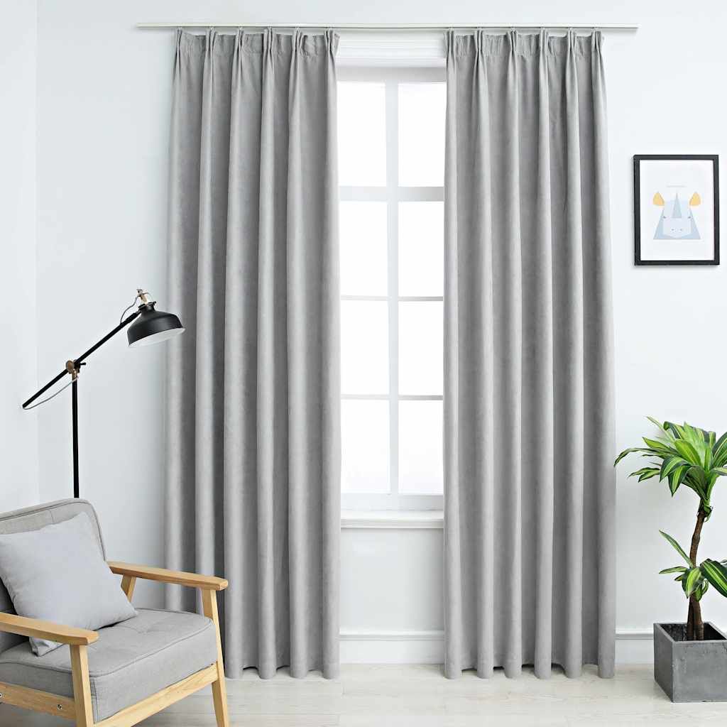 Tende Oscuranti con Ganci 2 pz Grigie 140x245 cm vidaXL