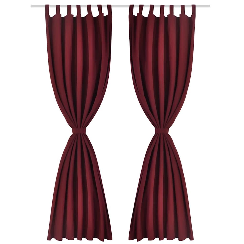 Tende in Micro-Raso Bordò 2 pz con Occhielli 140 x 175 cm vidaXL