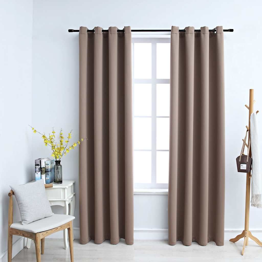 Tende Oscuranti con Anelli Metallo 2 pz Grigio Talpa 140x245 cm vidaXL