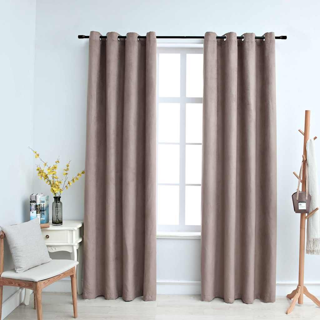Tende Oscuranti con Anelli Metallo 2 pz Grigio Talpa 140x175 cm vidaXL