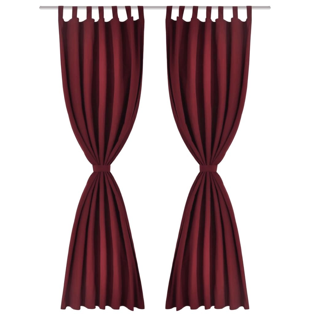 Tende Micro-Raso Bordò 2 pezzi con Occhielli 140 x 225 cm vidaXL