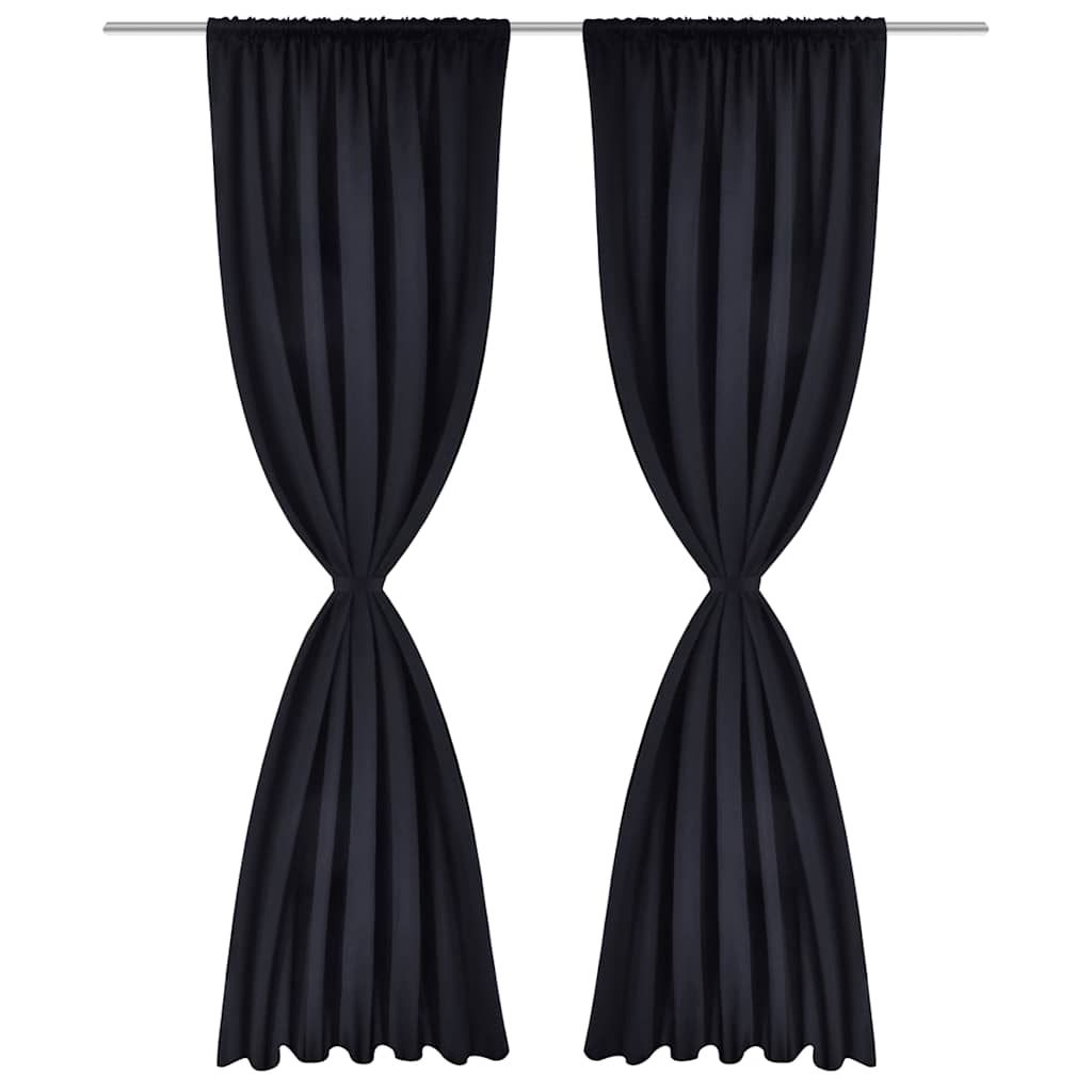 Tende Oscuranti Nere 2 pz con Orlo Ribattuto 135 x 245 cm vidaXL