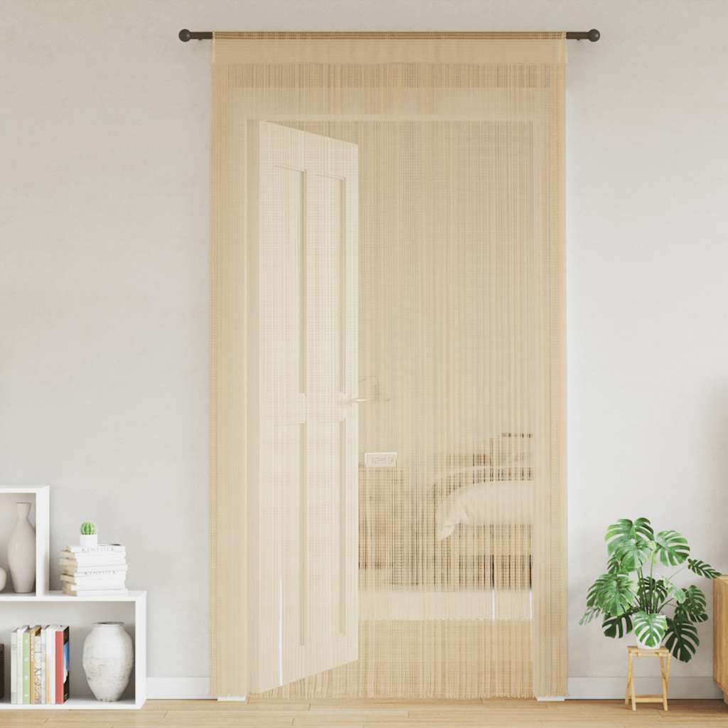2 Pz Tende a Fili 100x250 cm Beige vidaXL