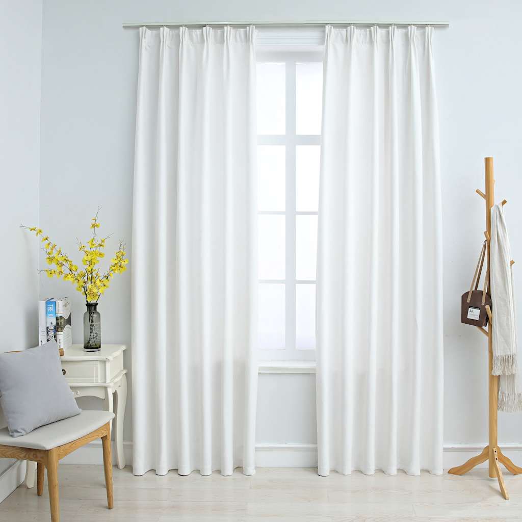 Tende Oscuranti con Ganci 2 pz Avorio 140x175 cm vidaXL