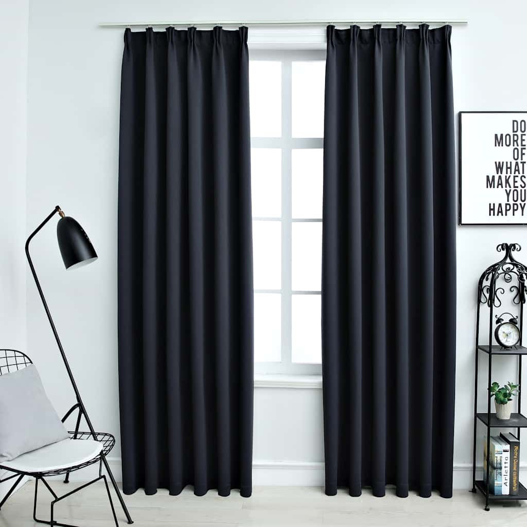 Tende Oscuranti con Ganci 2 pz Antracite 140x175 cm vidaXL