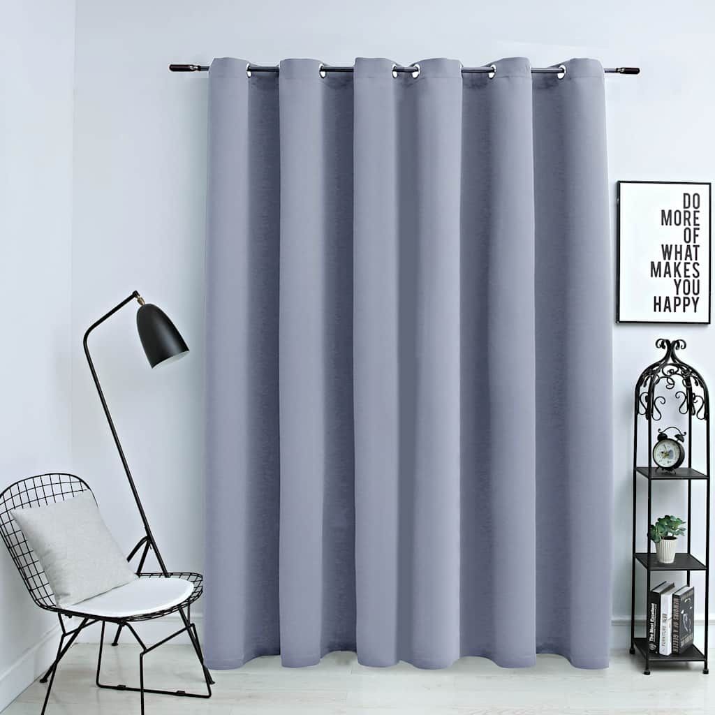 Tenda Oscurante con Anelli in Metallo Grigia 290x245 cm vidaXL