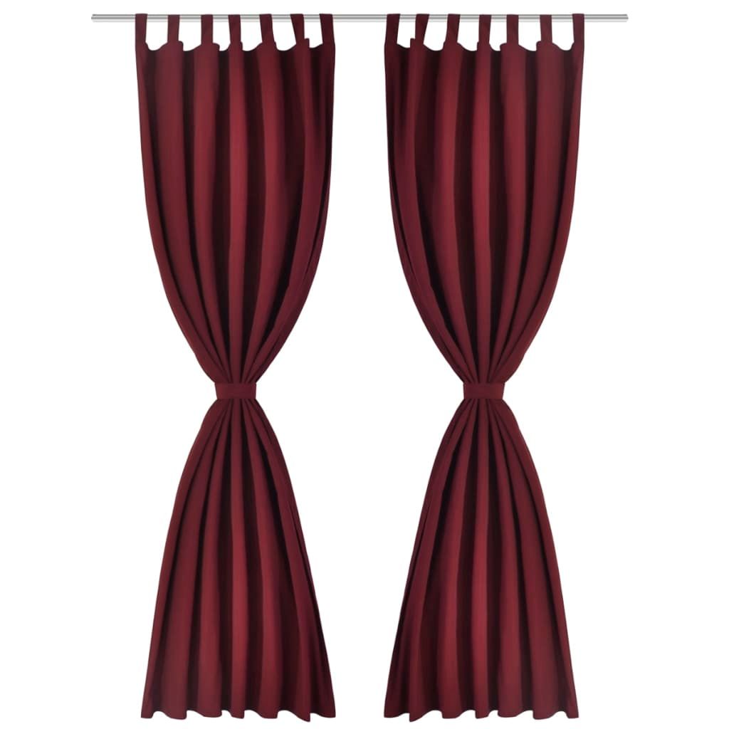 Tende Micro-Raso Bordò 2 pezzi con Occhielli 140 x 245 cm vidaXL
