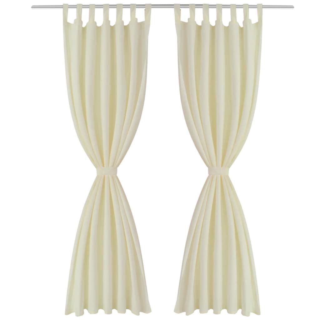 Tende Micro-Raso Crema 2 pezzi con Occhielli 140 x 245 cm vidaXL