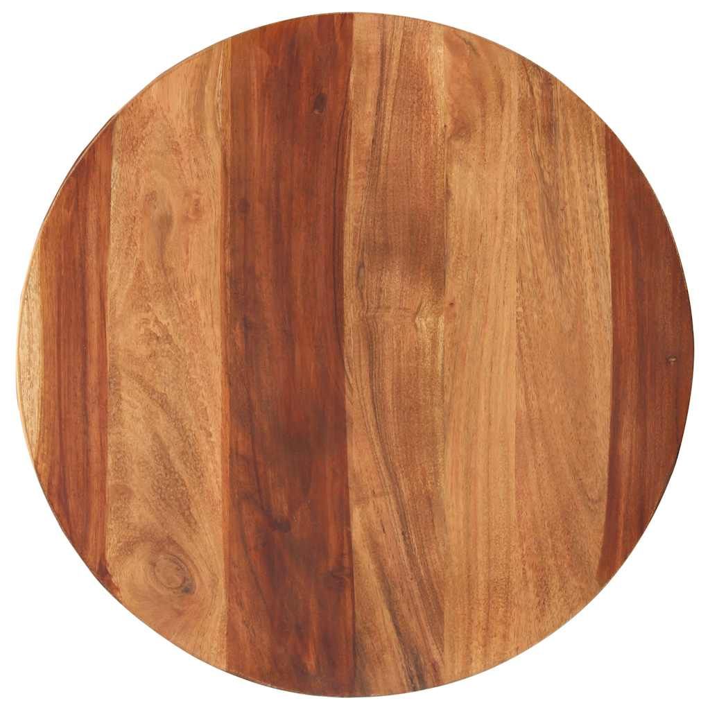 Piano Tavolo in Legno Massello di Acacia Rotondo 25-27 mm 50 cm vidaXL