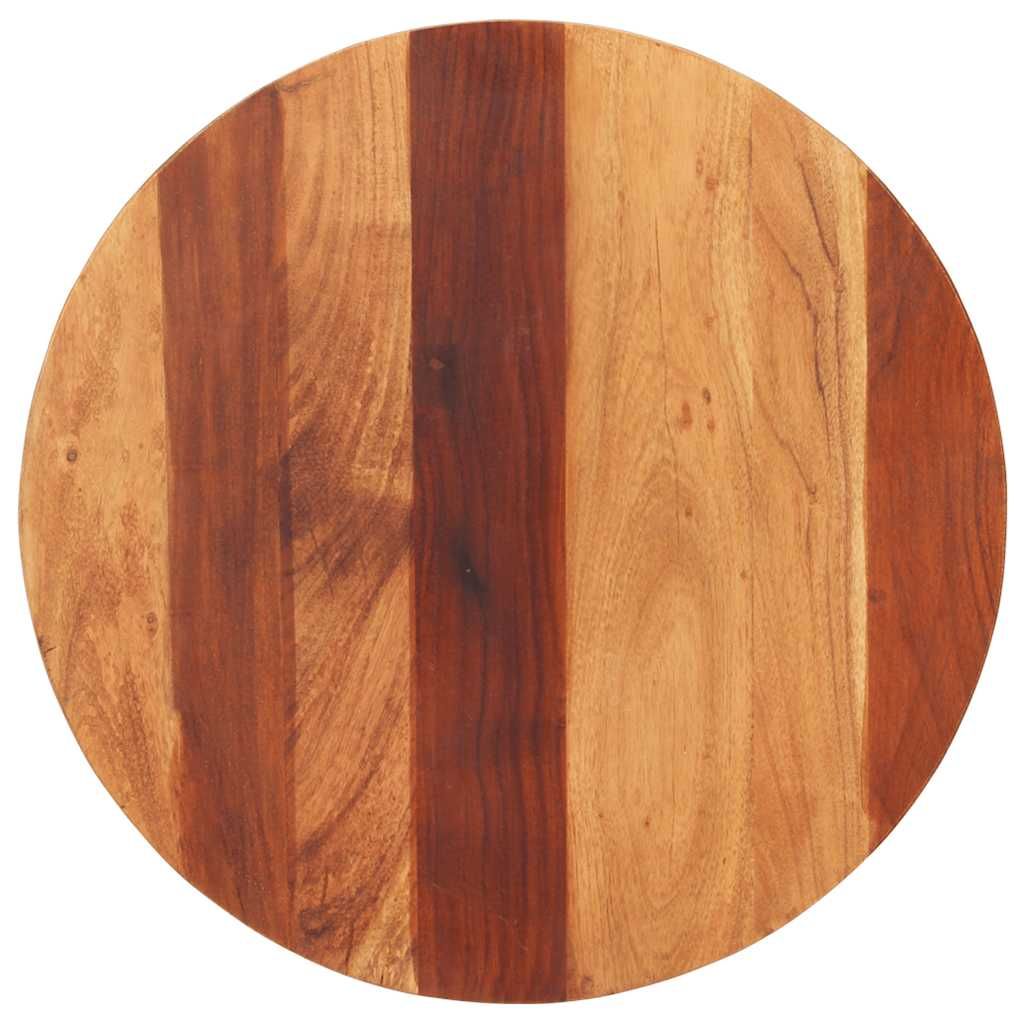 Piano Tavolo in Legno Massello di Acacia Rotondo 25-27 mm 60 cm vidaXL