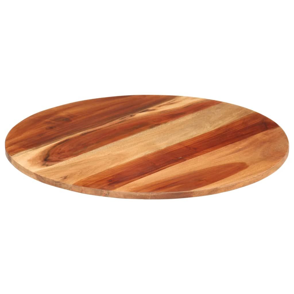 Piano Tavolo in Legno Massello di Acacia Rotondo 15-16 mm 60 cm vidaXL