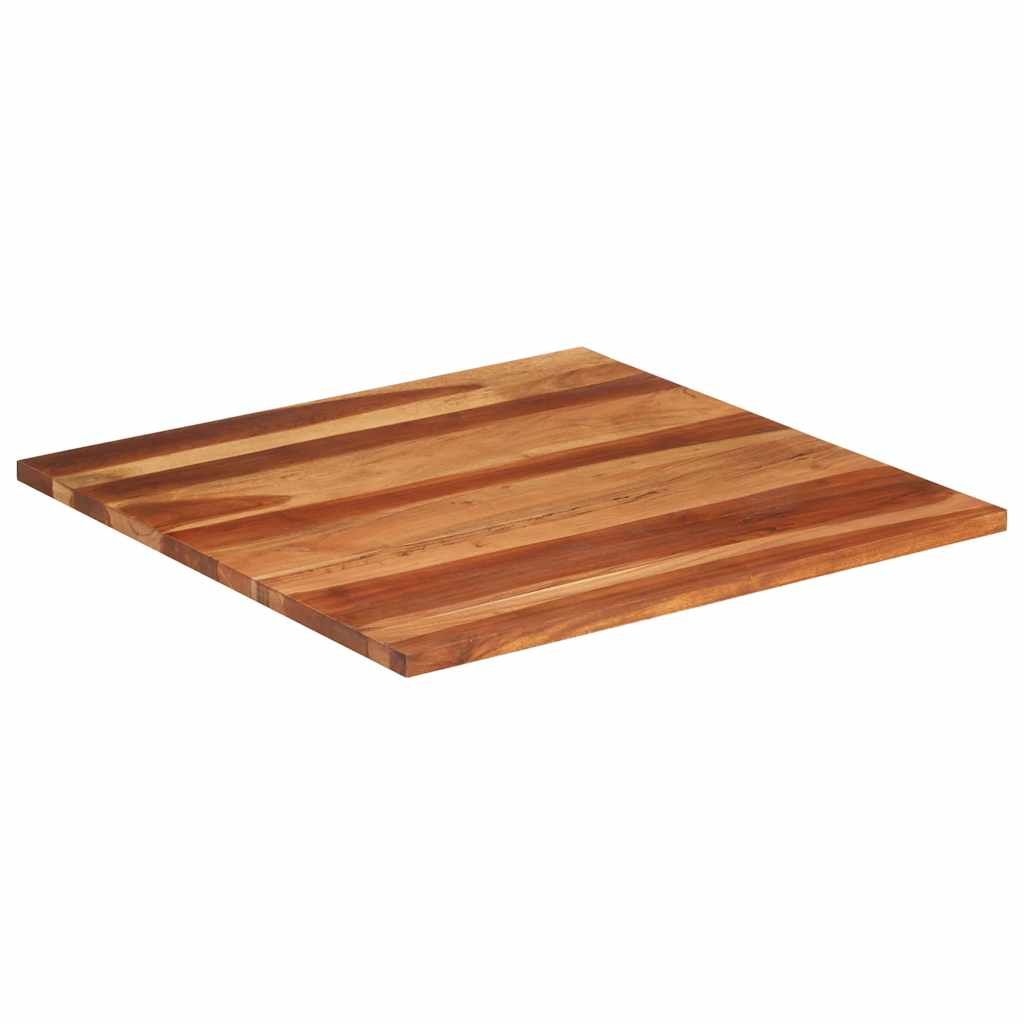 Piano Tavolo in Legno Massello di Acacia 25-27 mm 80x80 cm vidaXL
