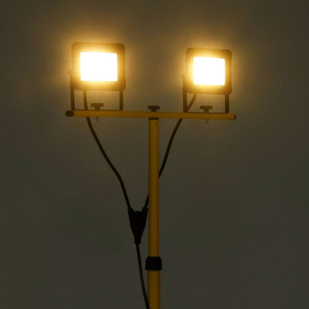 Faretto a LED con Treppiede 2x50 W Bianco Caldo vidaXL