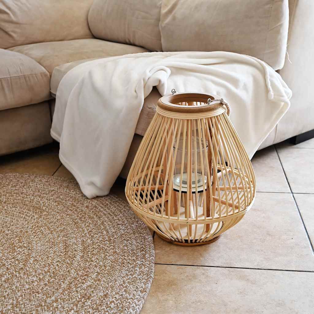 Supporto per Lanterna a Sospensione in Vimini Naturale vidaXL