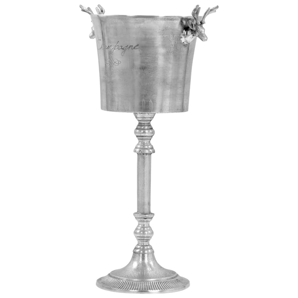 Secchiello per Champagne Alluminio Massiccio 39x29x71cm Argento vidaXL