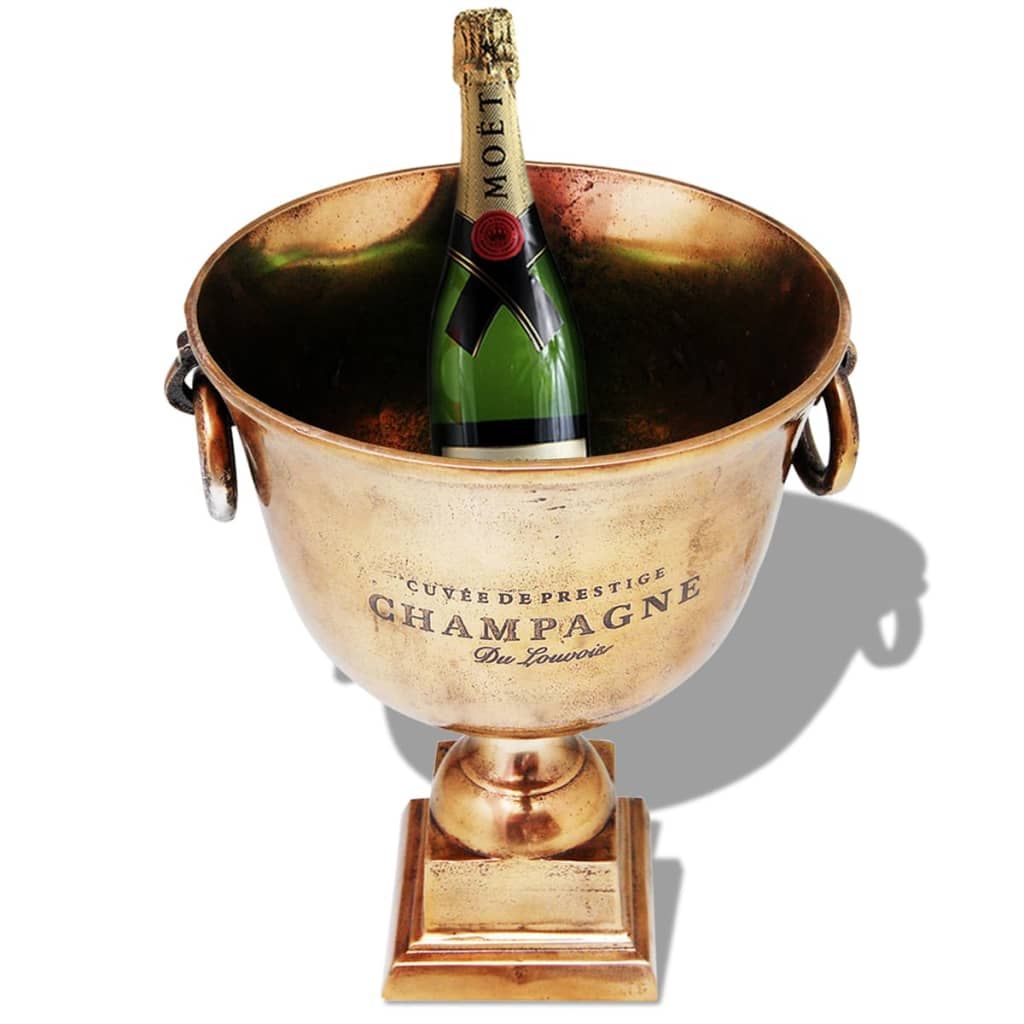 Trofeo Coppa Champagne Cooler Rame Marrone vidaXL