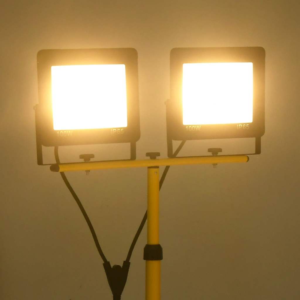 Faretto a LED con Treppiede 2x100 W Bianco Caldo vidaXL