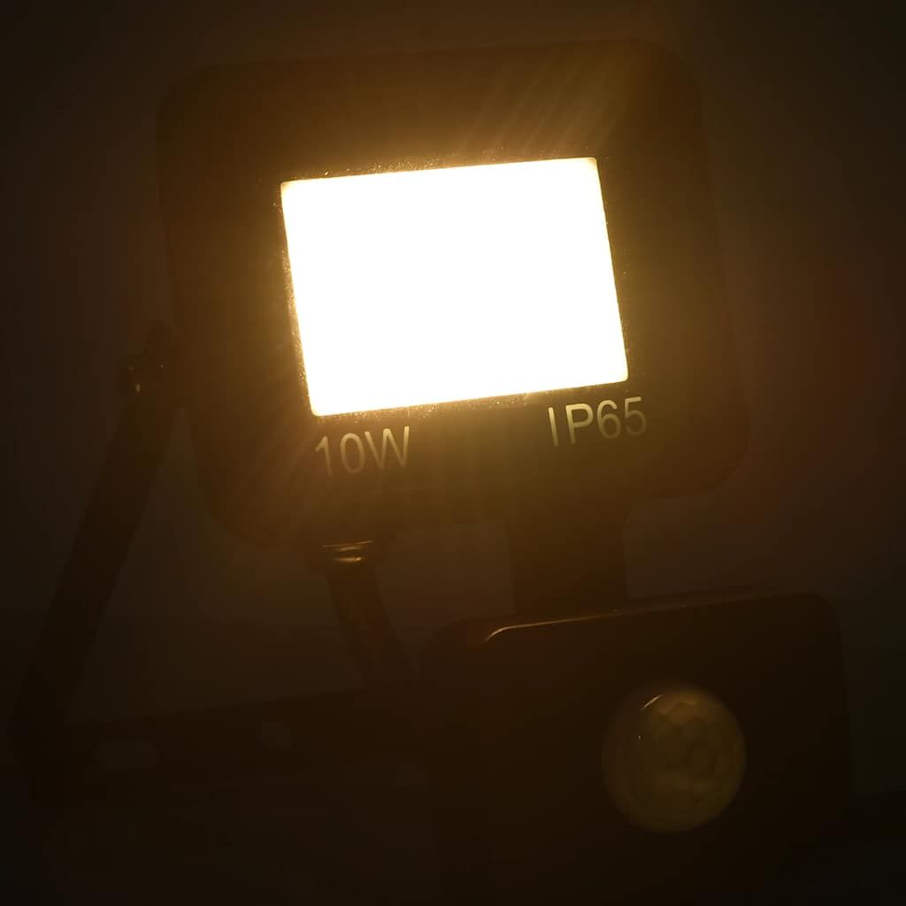 Faretto a LED con Sensore 10 W Bianco Caldo vidaXL