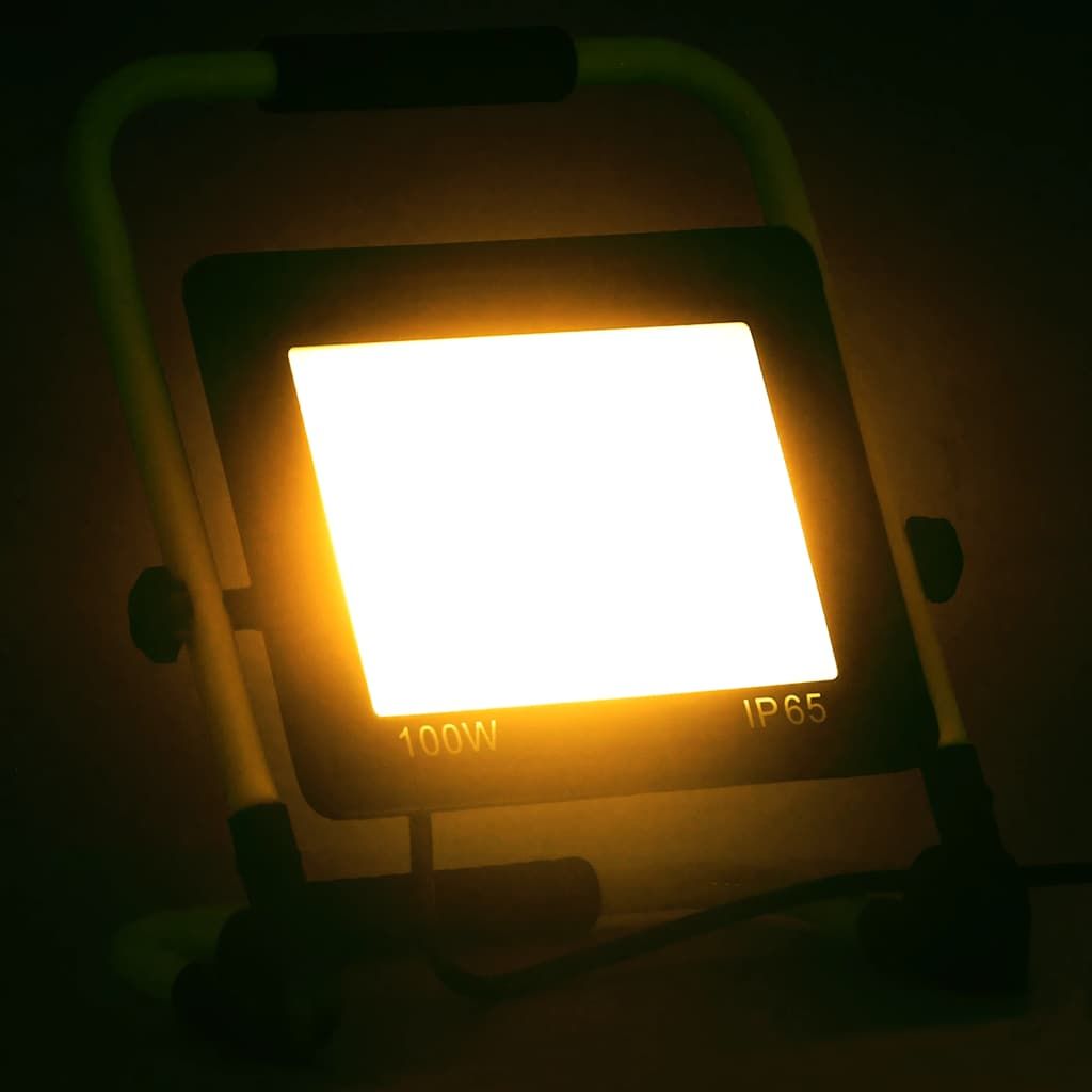 Faretto a LED con Maniglia 100 W Bianco Caldo vidaXL
