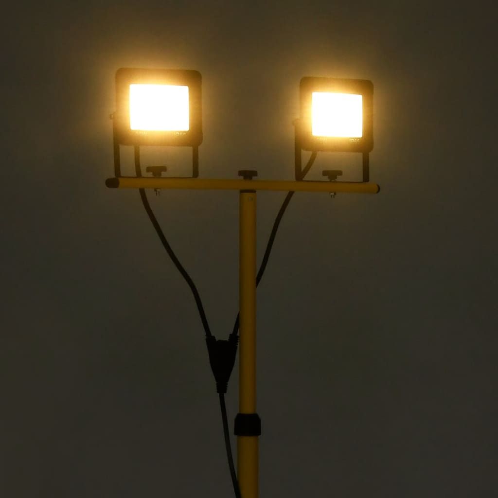 Faretto a LED con Treppiede 2x30 W Bianco Caldo vidaXL