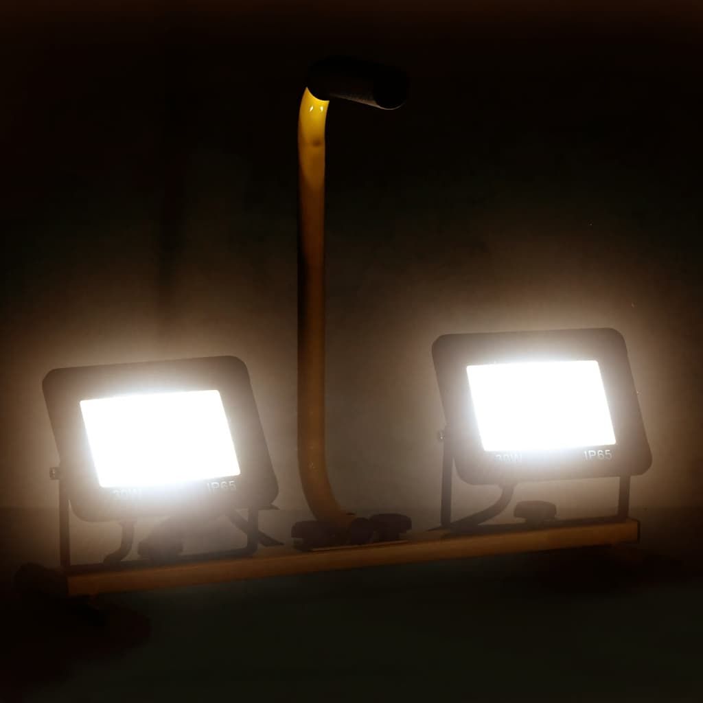 Faretto a LED con Maniglia 2x30 W Bianco Caldo vidaXL