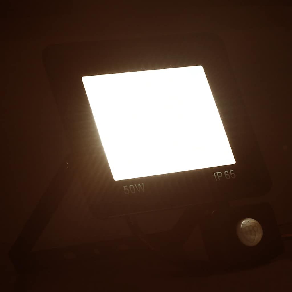 Faretto a LED con Sensore 50 W Bianco Caldo vidaXL