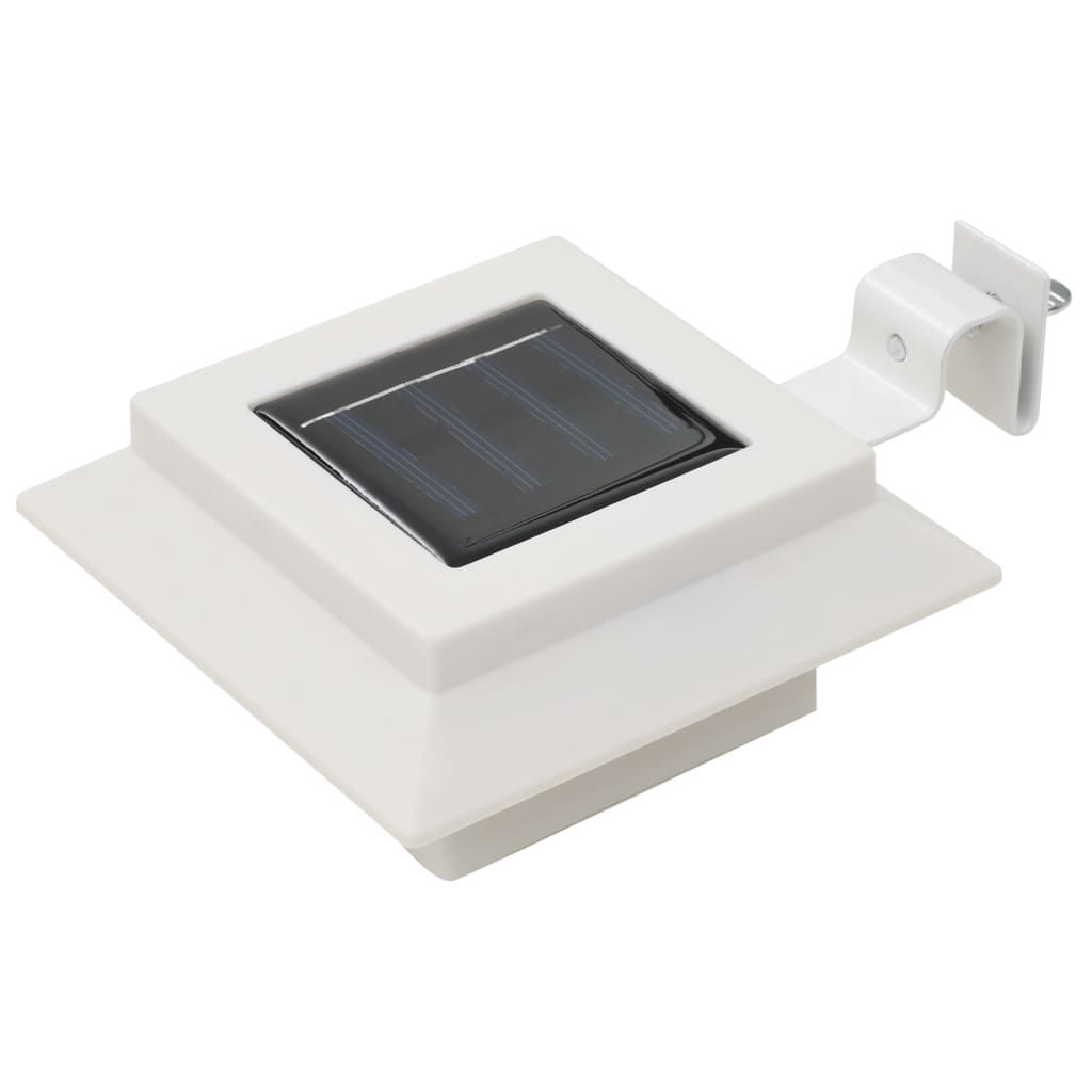 Lampade Solari da Esterno 12 pz LED Quadrate 12 cm Bianche vidaXL