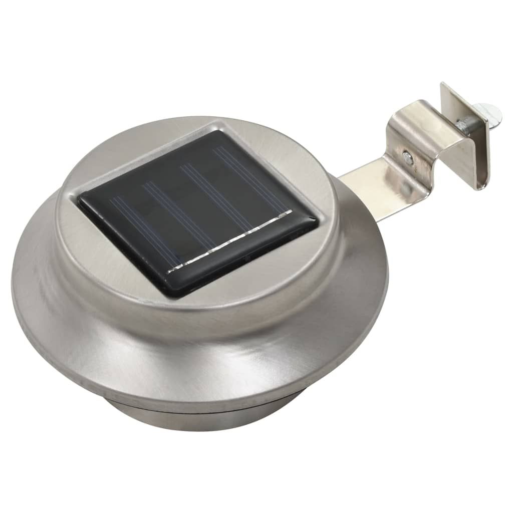 Lampade Solari da Esterno 12 pz LED Rotonde 12 cm Bianche vidaXL