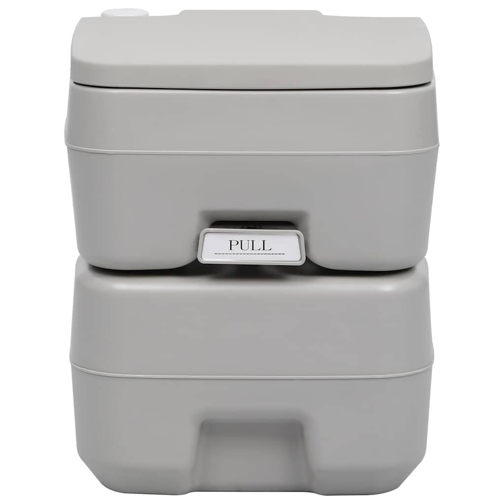 WC Portatile per Campeggio Grigio 20+10 L vidaXL