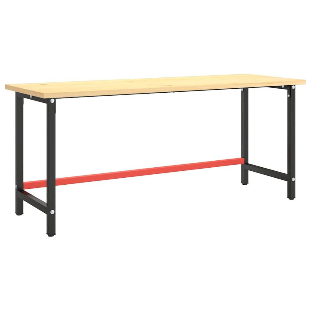 Telaio Banco da Lavoro Nero e Rosso Opaco 180x57x79 cm Metallo vidaXL