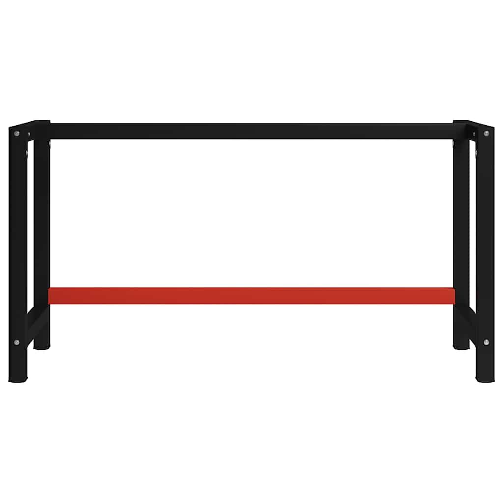 Telaio per Banco da Lavoro in Metallo 150x57x79 cm Nero e Rosso vidaXL