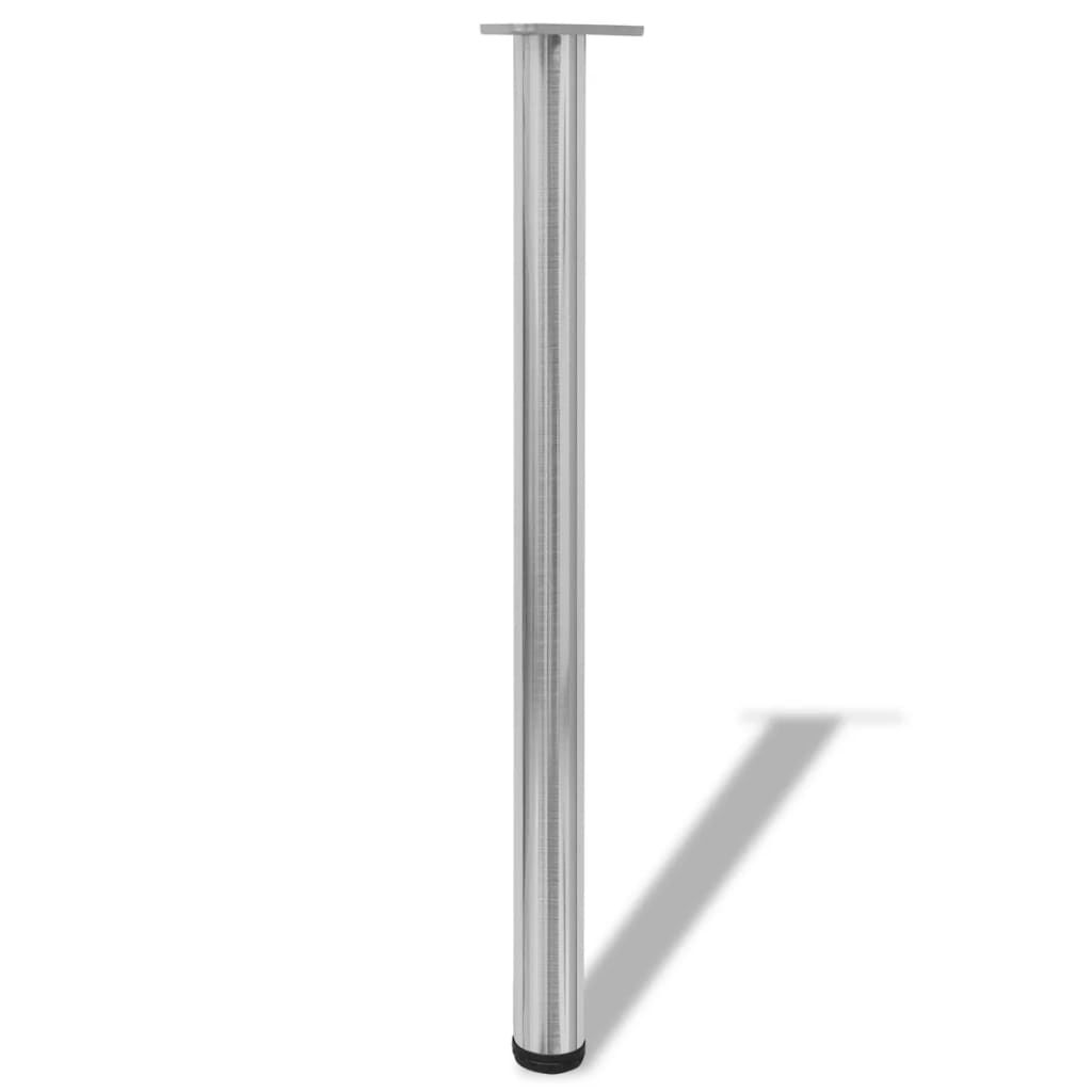 Set Gambe Tavolo 4 pz in Nickel Spazzolato Regolabili 870 mm vidaXL