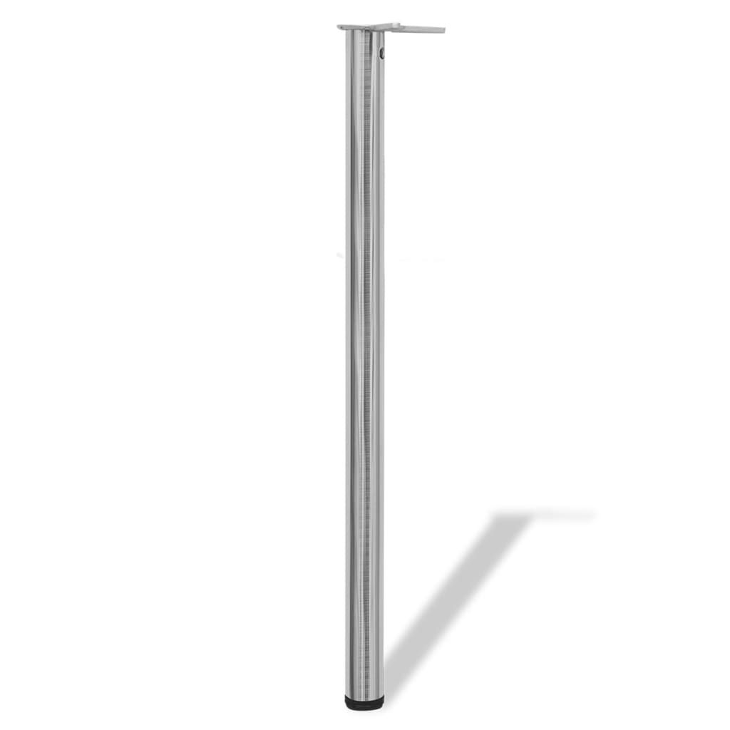 Set Gambe Tavolo 4 pz in Nickel Spazzolato Regolabili 1100 mm vidaXL
