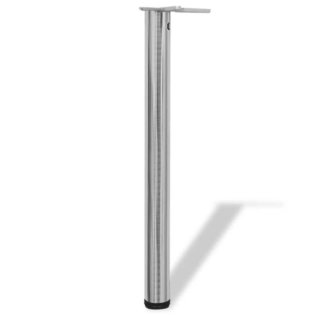 Set Gambe Tavolo 4 pz in Nickel Spazzolato Regolabili 710 mm vidaXL