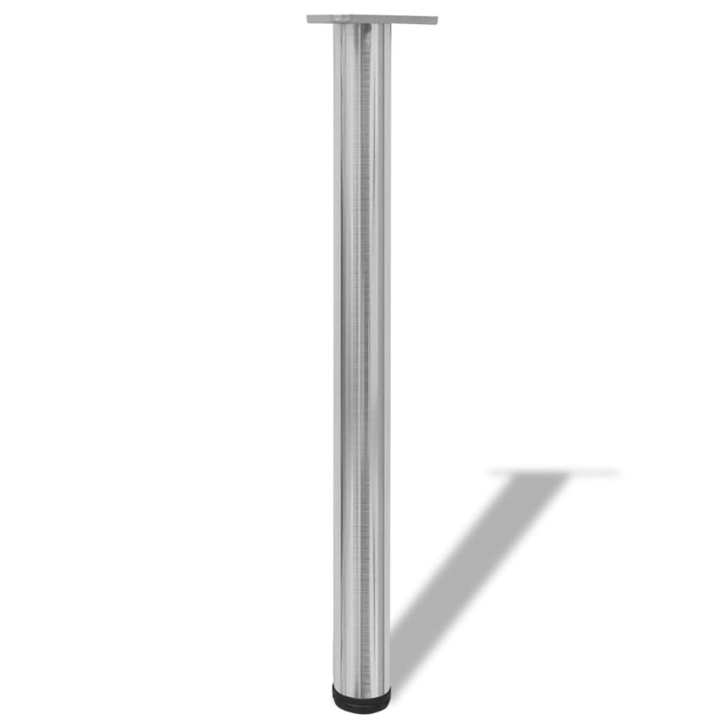 Set Gambe Tavolo 4 pz in Nickel Spazzolato Regolabili 710 mm vidaXL