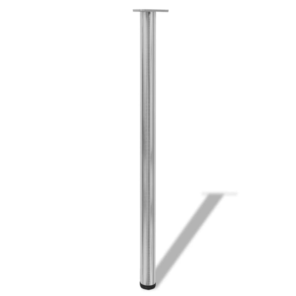 Set Gambe Tavolo 4 pz in Nickel Spazzolato Regolabili 1100 mm vidaXL