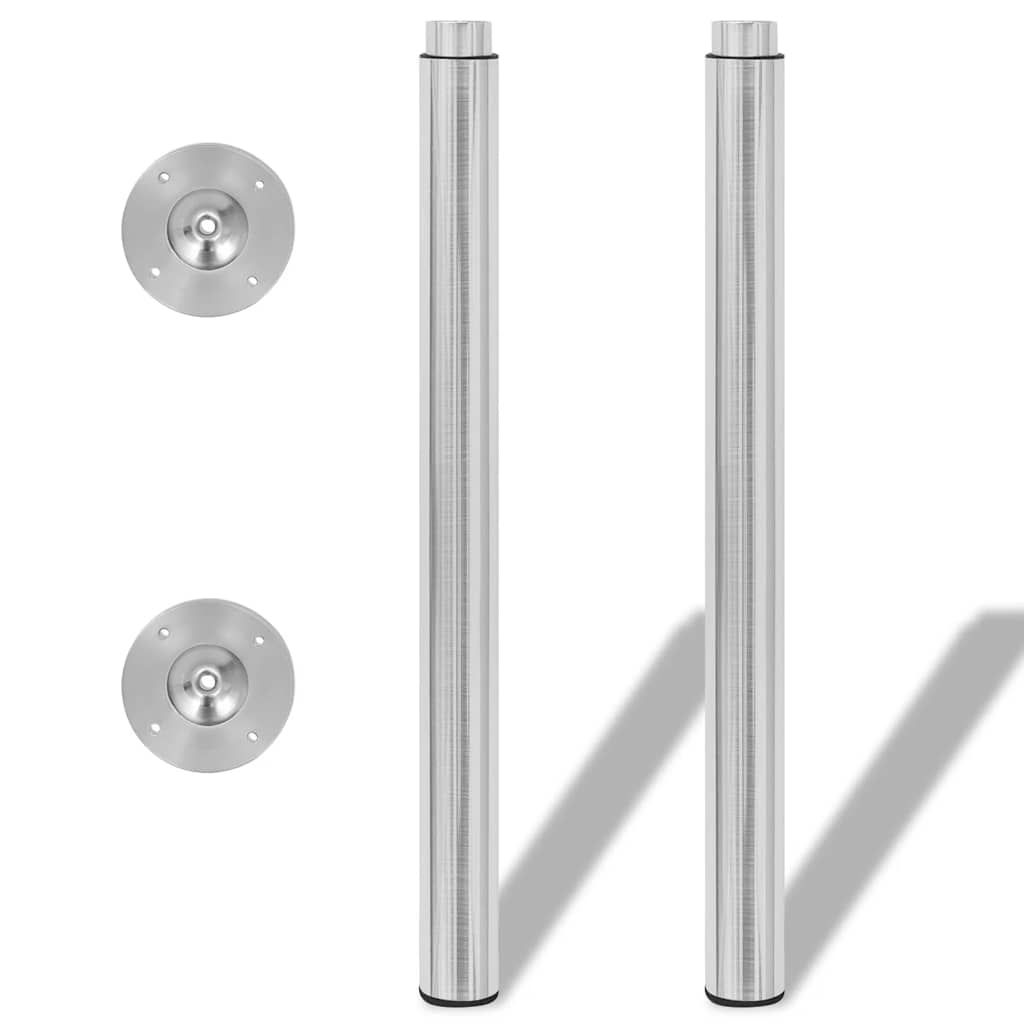 Gambe Telescopiche Tavolo 2 pz Acciaio Inossidabile 710 mm-1100 mm vidaXL