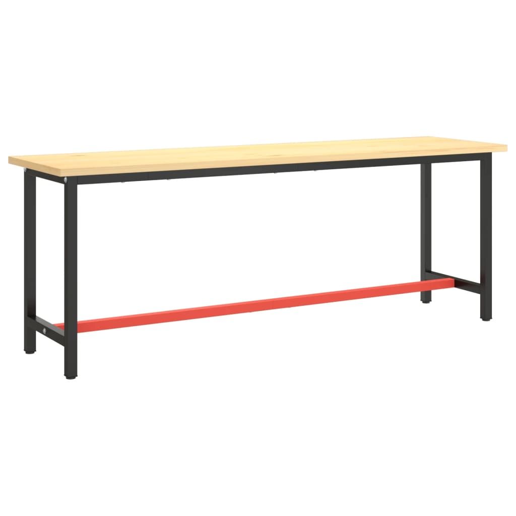 Telaio Banco da Lavoro Nero e Rosso Opaco 210x50x79 cm Metallo vidaXL