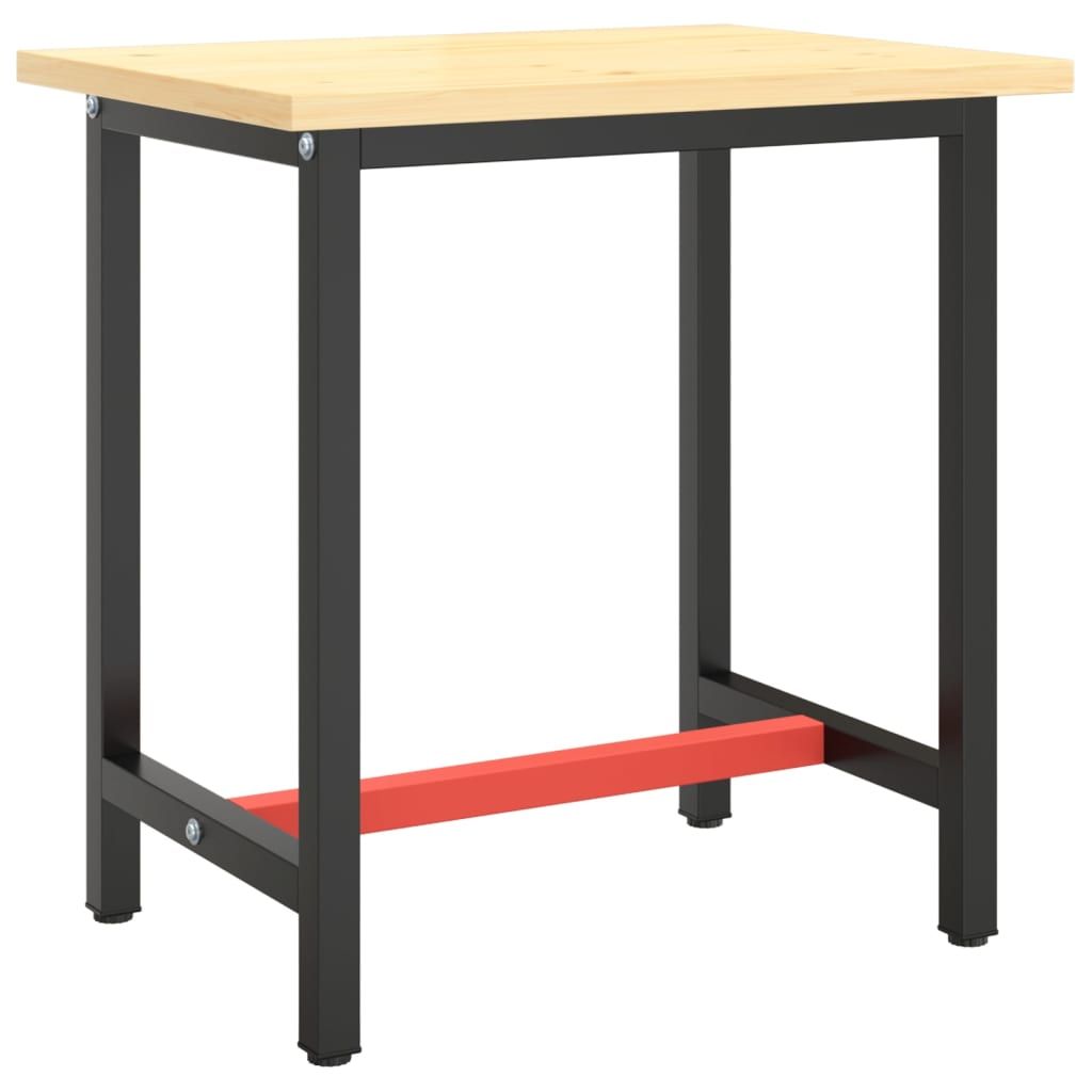 Telaio per Banco da Lavoro Nero Rosso Opaco 70x50x79 cm Metallo vidaXL