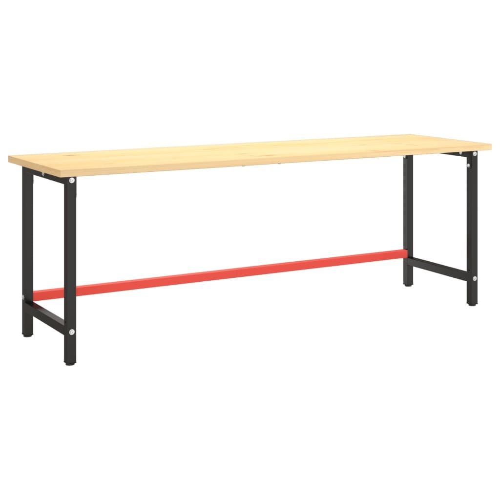 Telaio Banco da Lavoro Nero e Rosso Opaco 220x57x79 cm Metallo vidaXL