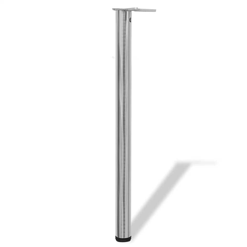 Set Gambe Tavolo 4 pz in Nickel Spazzolato Regolabili 870 mm vidaXL