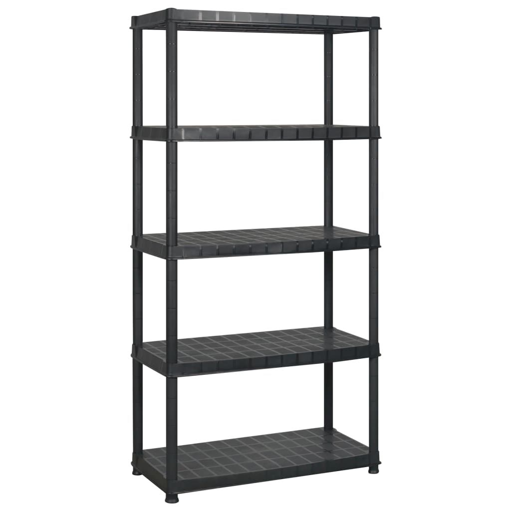 Scaffale a 5 Ripiani Nero 183x45,7x185 cm in Plastica vidaXL