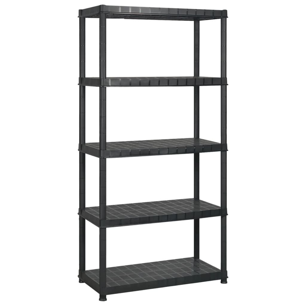 Scaffale a 5 Ripiani Nero 170x40x185 cm in Plastica vidaXL