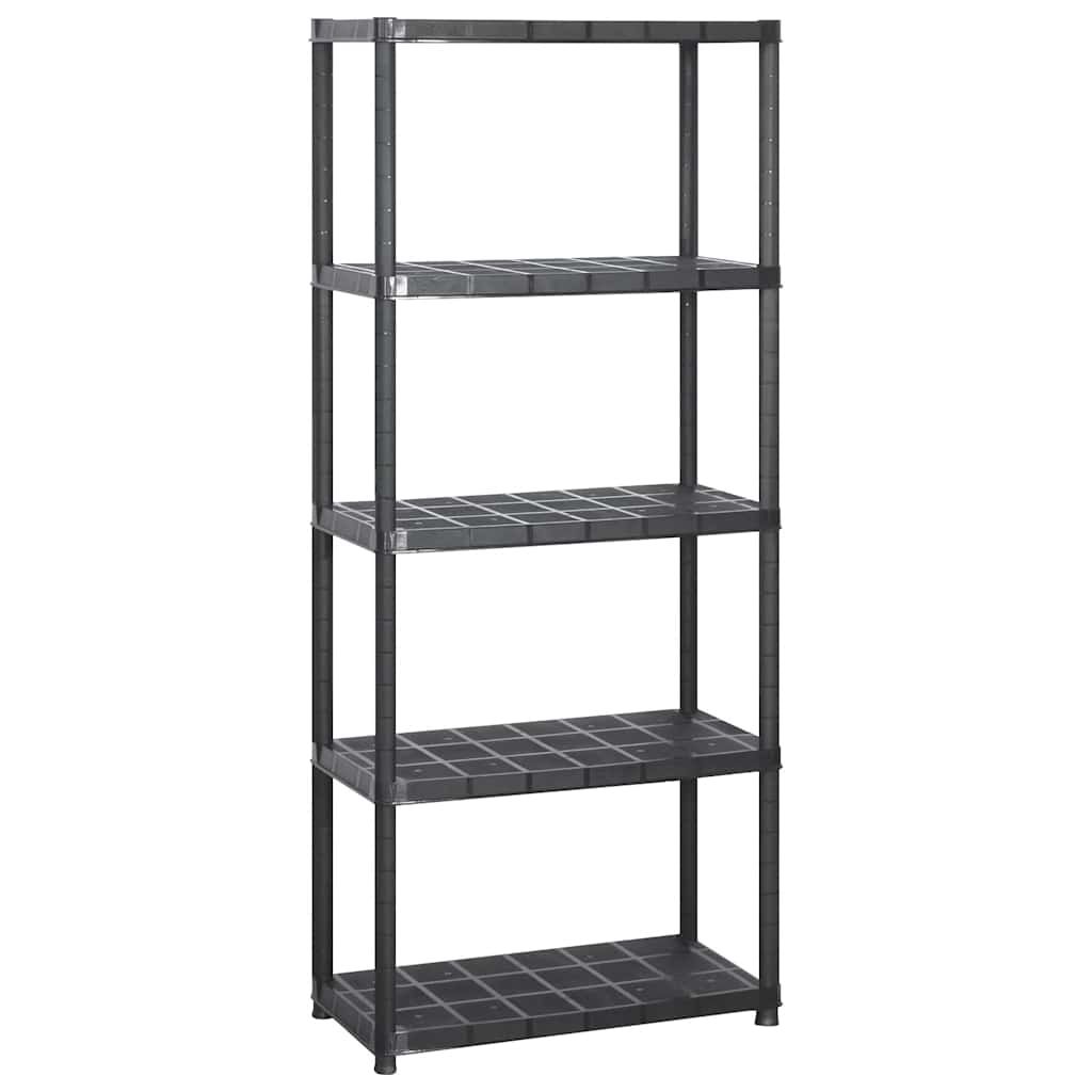 Scaffale a 5 Ripiani Nero 213x38x170 cm in Plastica vidaXL