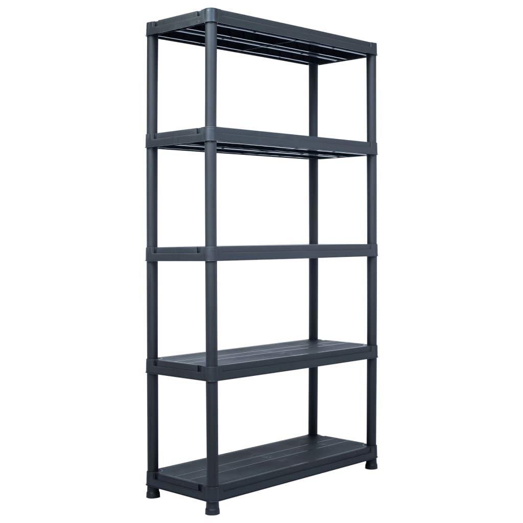 Scaffali 2 pz Nero 250 kg 80x40x180 cm in Plastica vidaXL