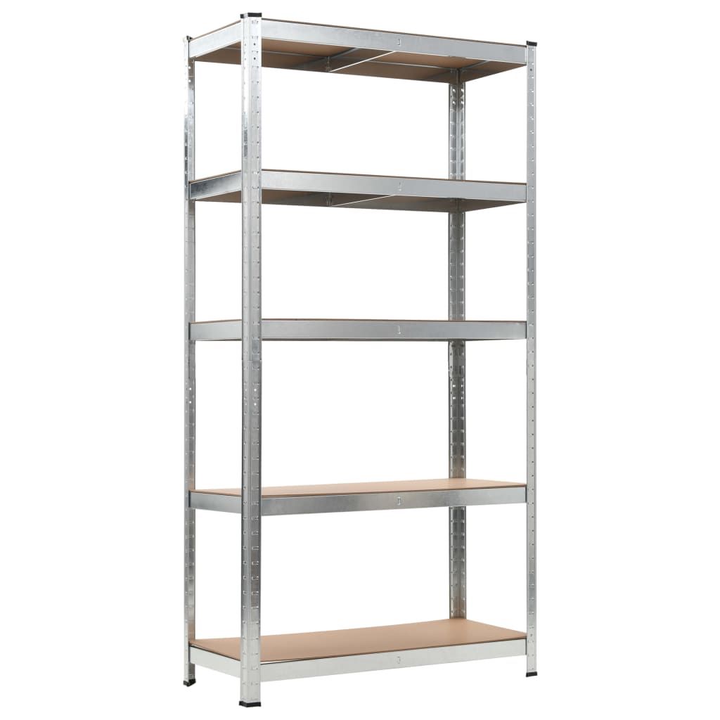 Scaffale Resistente 5 Strati Argento in Acciaio e Multistrato vidaXL