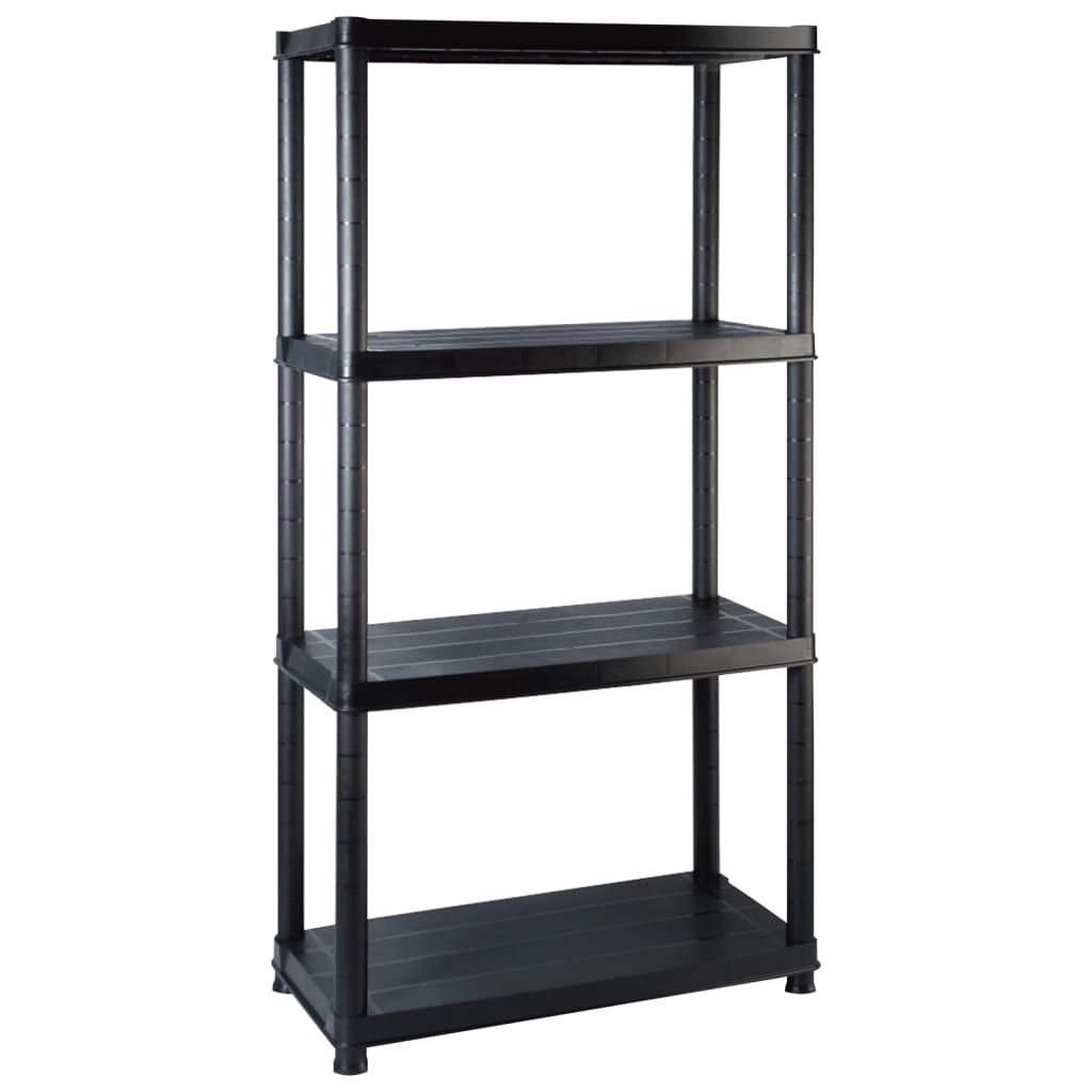 Scaffale a 4 Ripiani Nero 122x30,5x130 cm in Plastica vidaXL