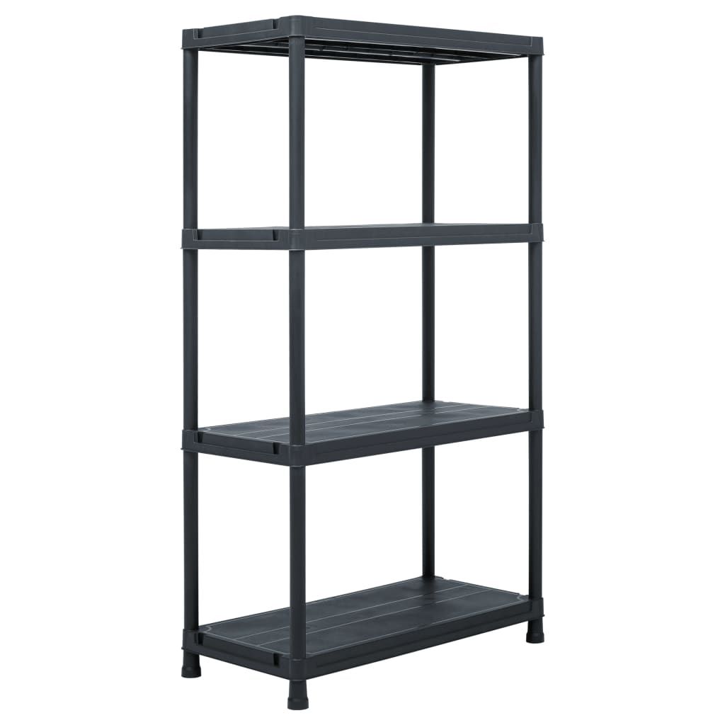 Scaffali 2 pz 60x30x138 cm Nero in Plastica vidaXL