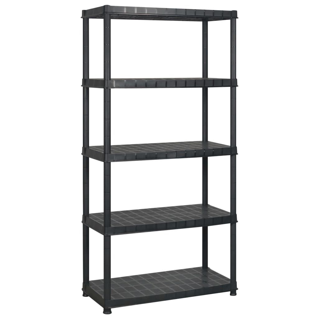 Scaffale a 5 Ripiani Nero 274,5x45,7x185 cm in Plastica vidaXL