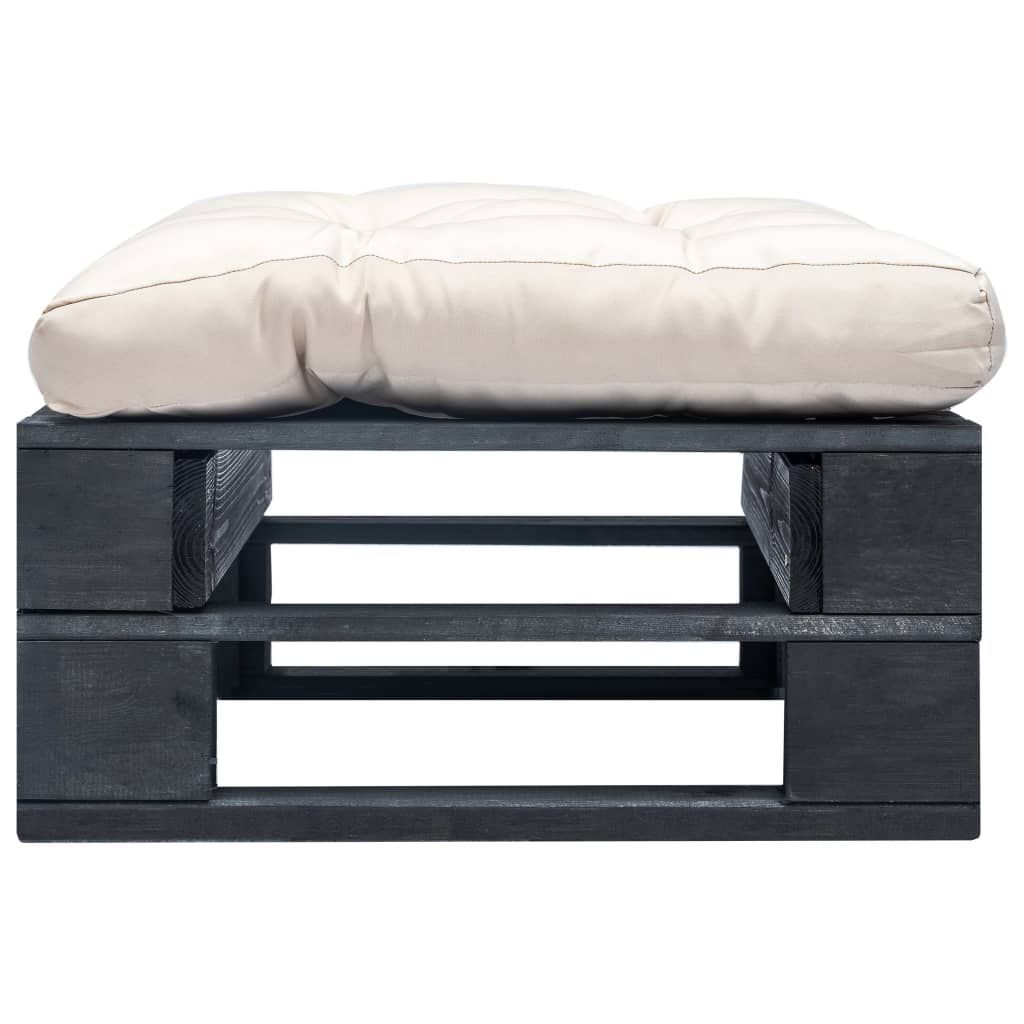 Divano da Giardino a Pallet con Cuscino Sabbia in Legno Nero vidaXL